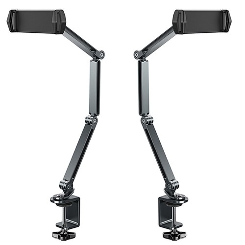 Foldable Arm Holder Aluminum Alloy Stand for 4-12.9 Inch Phones Tablets (Grey) - Afbeelding 3 van 12