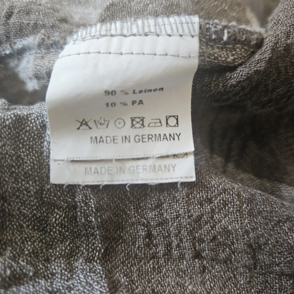 Túnica Lagenlook Transparente Black Label Alemanha Branco Marrom Linho Tamanho Único - Imagem 3 de 4