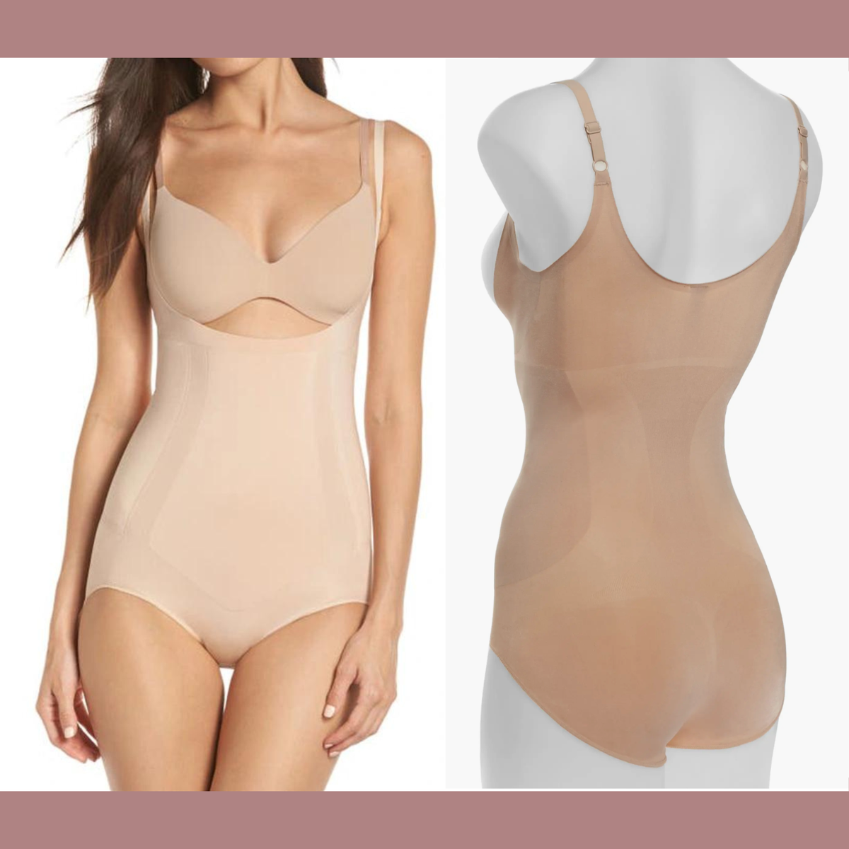 NWT $84 SPANX Small Shaperwear Oncore Open-bust Bodysuit In Soft Nude  #U978
