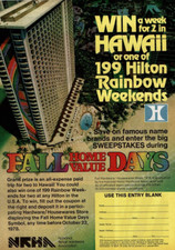 1978 Vintage Print Ad NRHA Win a week for 2 in Hawaii or Hilton Rainbow Weekends