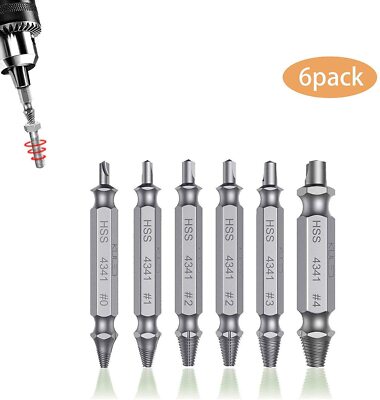 6 Pcs Damaged Screw Remover Set Easy Out Stripped Screw and Damaged Bolt Extract