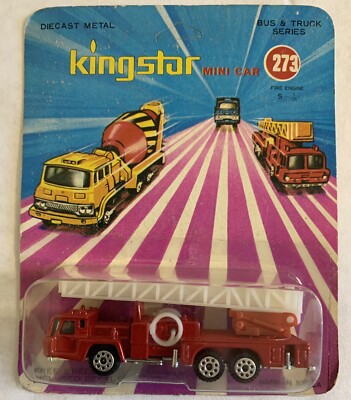 King Star Mini Car 273 rare diecast Fire Engine ladder 1/125 Korea vintage new 