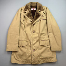 Vintage McGregor Jacket Mens 40 Tan Faux Fur Lined Rancher Coat USA Union Made