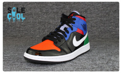 Nike Air Jordan 1 AJ1 Mid SE Multi Patent Leather Women's Nike Air Jordan 1 AJ1 Mid SE Multi Patent Leather Women's