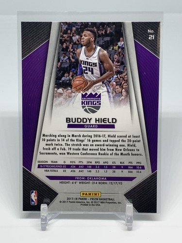 Buddy Hield 2017-18 Panini Prizm #21 Sacramento Kings - Bild 2 von 2