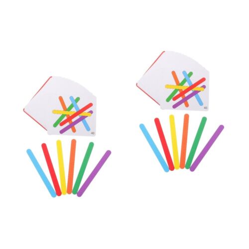  2 Sets Math Games for Kids Ages 6-8 Child Toddler Rainbow Stick - Afbeelding 1 van 12