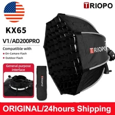 US Triopo KX65 25.6" Octagon Softbox W/ Grid For Godox V860III V1 AD200Pro Flash