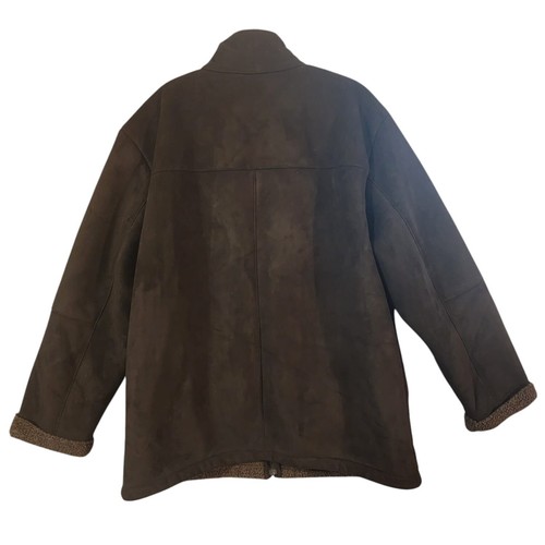 Weatherproof Micro Suede Sherpa Lined Zipper Men's XXL Brown Jacket Coat - Picture 2 of 14