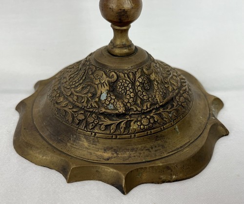Pair Antique European Brass Two Light Candle Holder Candelabra Winged Dragons - Picture 22 of 24