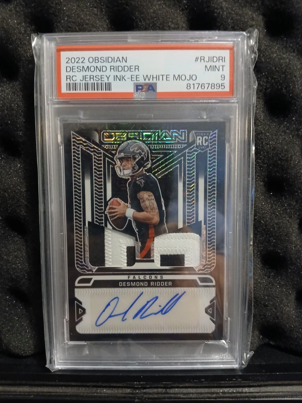 Desmond Ridder Panini Obsidian Rookie Jersey Ink #RJIDRI Electric Etch White Mojo