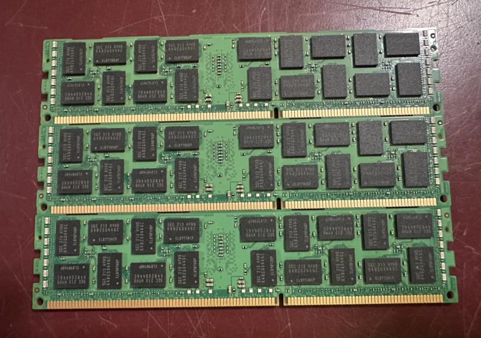 LOT OF 3 SAMSUNG 8GB 2Rx4 PC3L-10600R ECC RDIMM M393B1K70CH0-YH9 Server RAM - Image 3 of 3