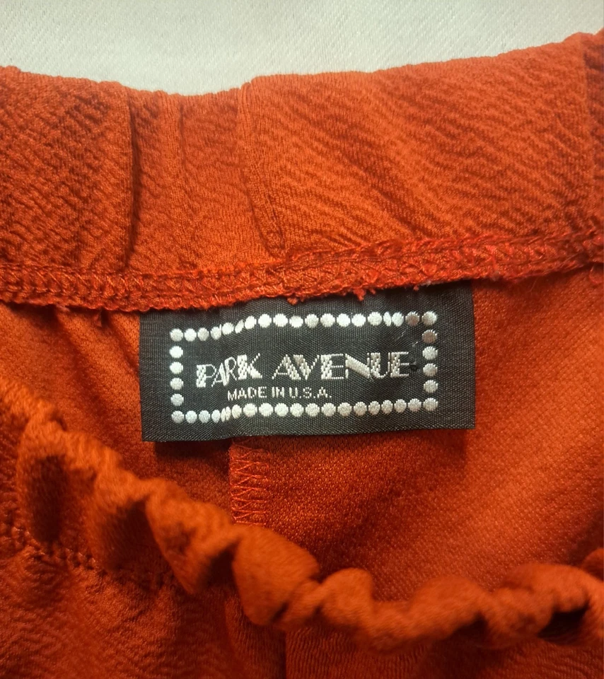 Vintage 90s Y2K Women's Orange Ruffled Flare Boho 70's Style Bell Bottom Pants - Image 3 of 4