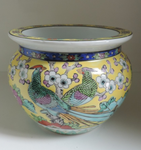 Blumenübertopf,Keramik,mehrfarbig,Japan, Höhe 12,5 cm,60er-70er Jahre