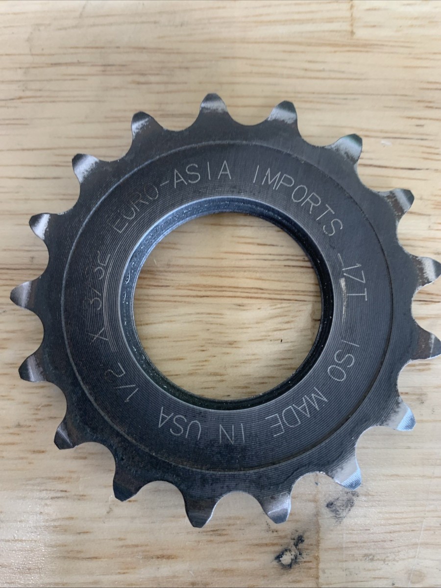 EAI Deluxe Track 17T Cog 1/2x3/32 Made in USA - Black - euro