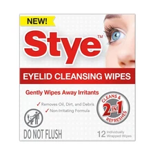 Hypoallergenic Eyelid Cleansing Wipes, Individually Wrapped, 12 Count