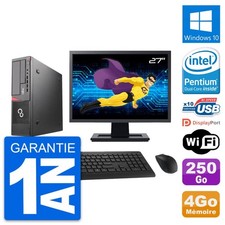 PC Fujitsu E720 DT Ecran 27" Intel G3220 RAM 4Go Disque 250Go Windows 10 Wifi