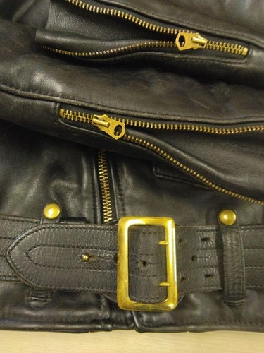 Chaqueta Vanson C2 Doble Jinete Piel de Caballo Garra Cremallera Negra Talla 34 Usada Ex+ Auténtica JP - Imagen 14 de 24