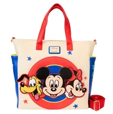Disney Loungefly Mickey And Friends Crossbody Tote Convertible Backback NWT