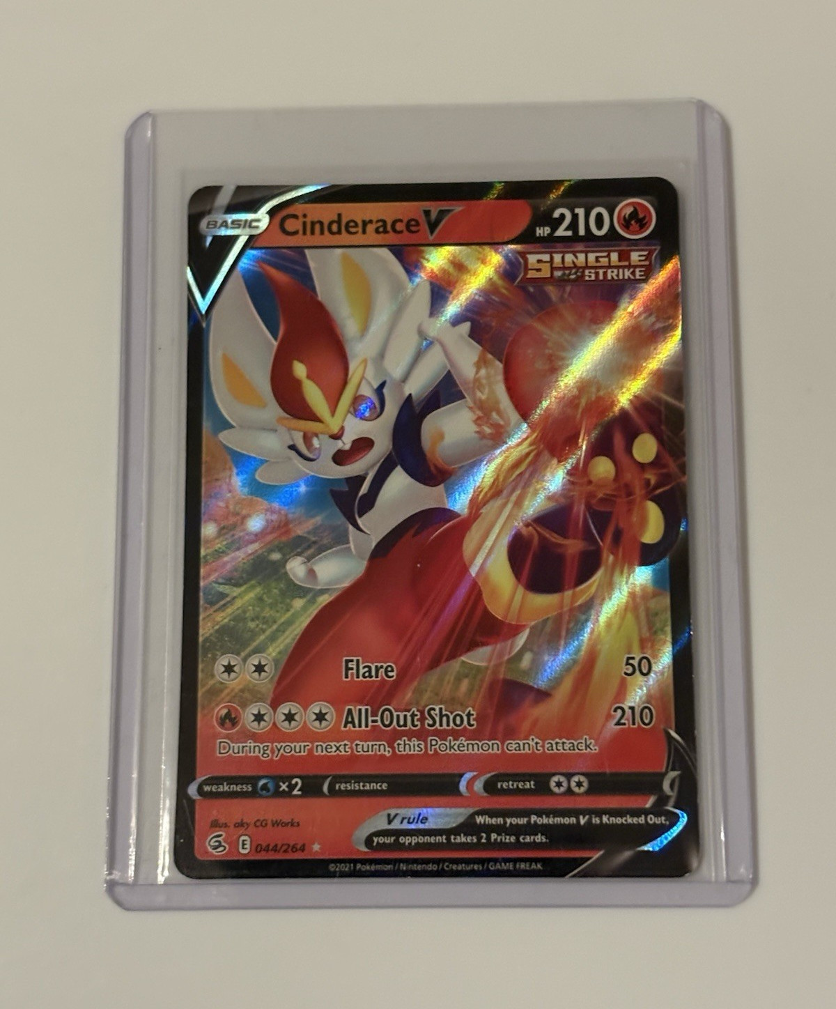 Pokemon TCG Cinderace V 044/264 Fusion Strike Ultra Rare Holo 210 HP ENG
