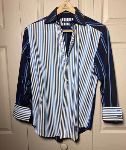 Robert Graham Mens Striped Button Down Size M Cotton Flip Cuff