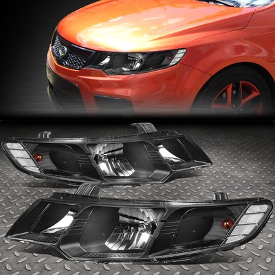 FOR 10-13 FORTE KOUP BLACK HOUSING CLEAR CORNER HEADLIGHT REPLACEMENT HEAD LAMP