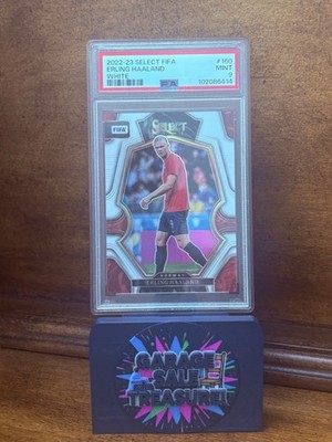 2022 Panini Select FIFA  Erling Haaland White Prizm 09/20 PSA 10 Norway