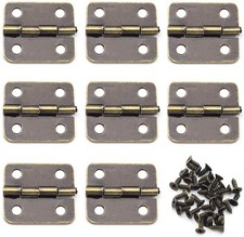 OZXNO Mini Retro Metal Hinges 30 Pcs Antique Jewelry Box with Bronze