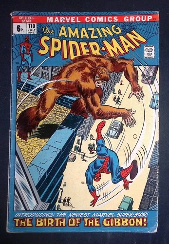 Amazing Spider-Man #110 Bronze Age Marvel Comics 1st appearance of Gibbon VG+