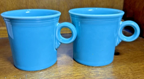 2 - Homer Laughlin HLC Fiesta USA Ring Handle Coffee Mug - Turquoise Free SH