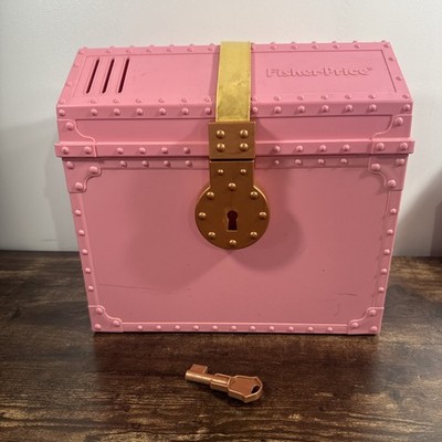 Vintage Fisher Price Pink Plastic Treasure Chest Box with Lid HTF Vintage Fisher Price Pink Plastic Treasure Chest Box with Lid HTF