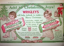 Original 1914 Vintage Candy & Nuts Ad: Ft. Wrigley's Spearmint Pepsin Gum