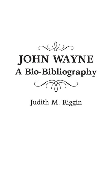 Judith Riggin | John Wayne | Buch | Englisch (1992) | A Bio-Bibliography-image