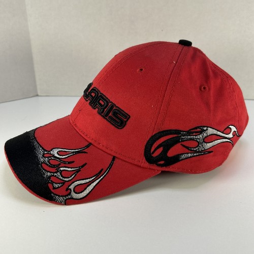 Pure Polaris Mens Red Flames Strapback Adjustable Baseball Hat Cap - Picture 3 of 8