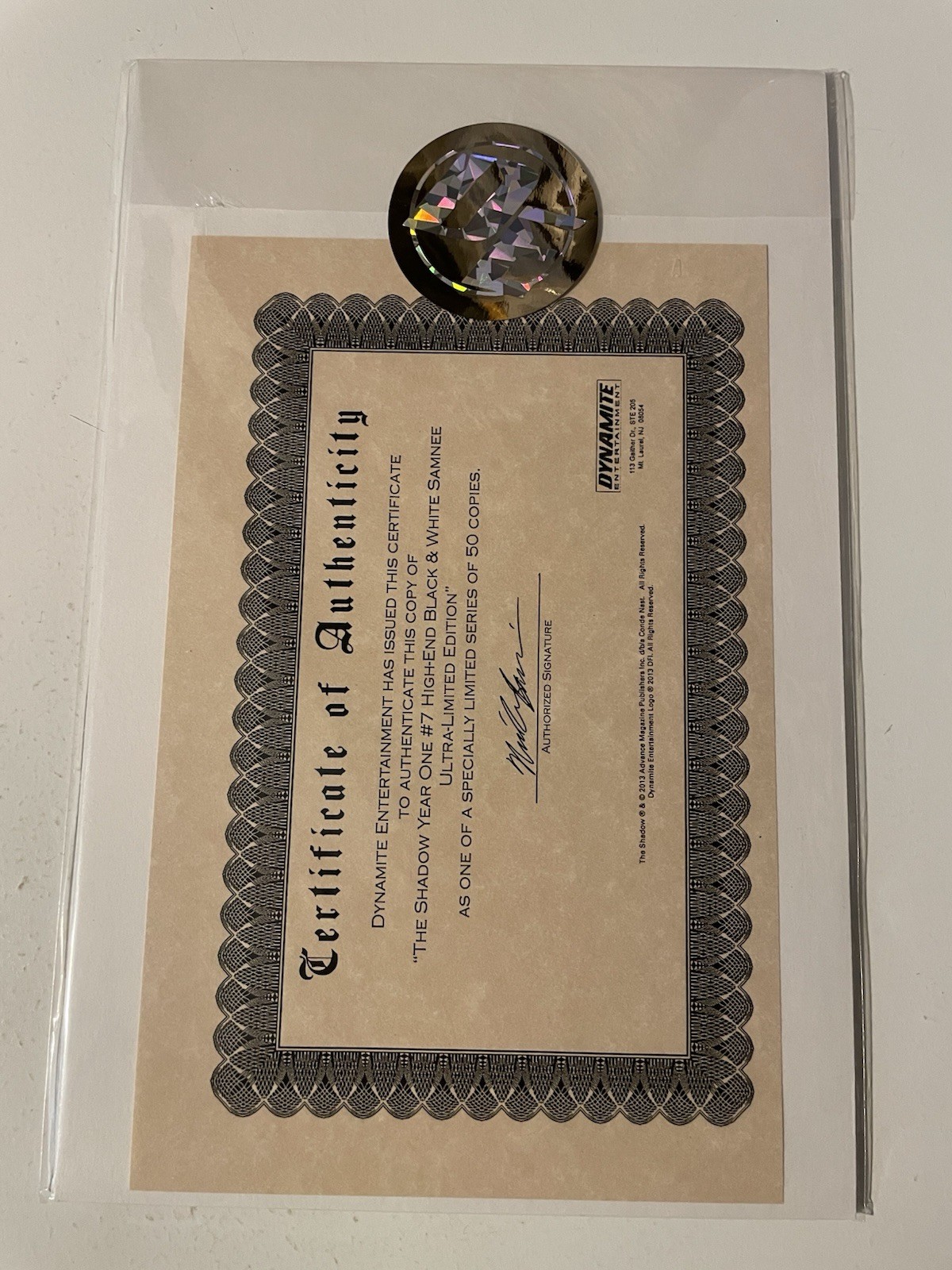 The Shadow: Year One 7 High End Black & White Samnee Ultra Limited Edition Cover