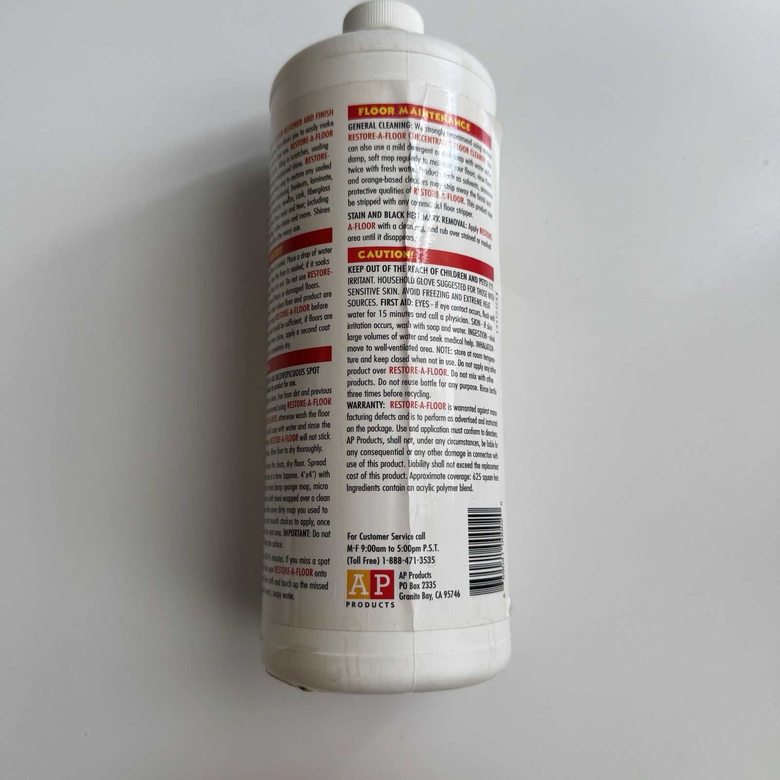 Restore A Floor Miracle Finish 32 oz Wood Polish Hard Wax Seen On TV 75% Full