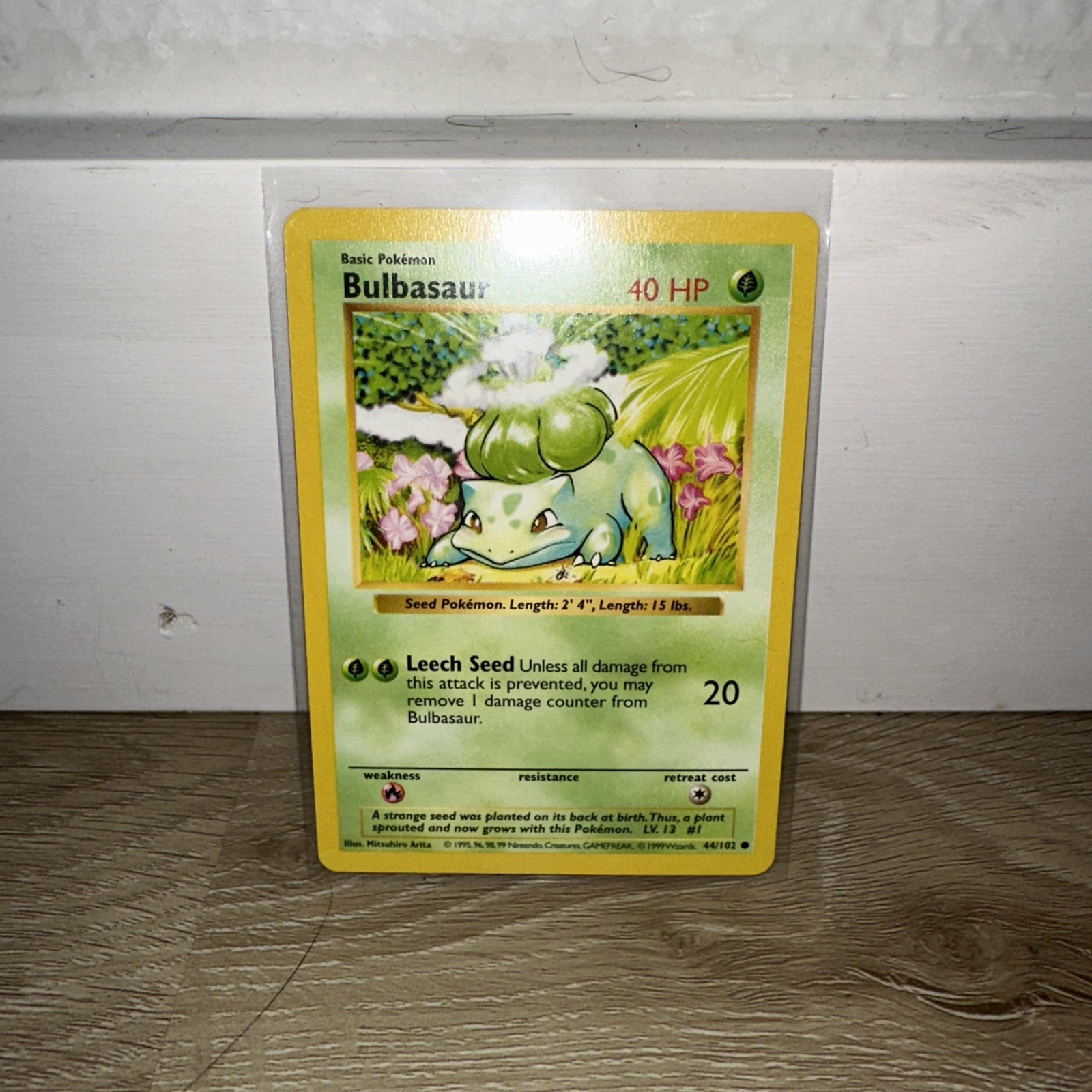 Pokémon TCG Base Set 1st Edition Bulbasaur 44/102 Wizards of the Coast 1999 NM