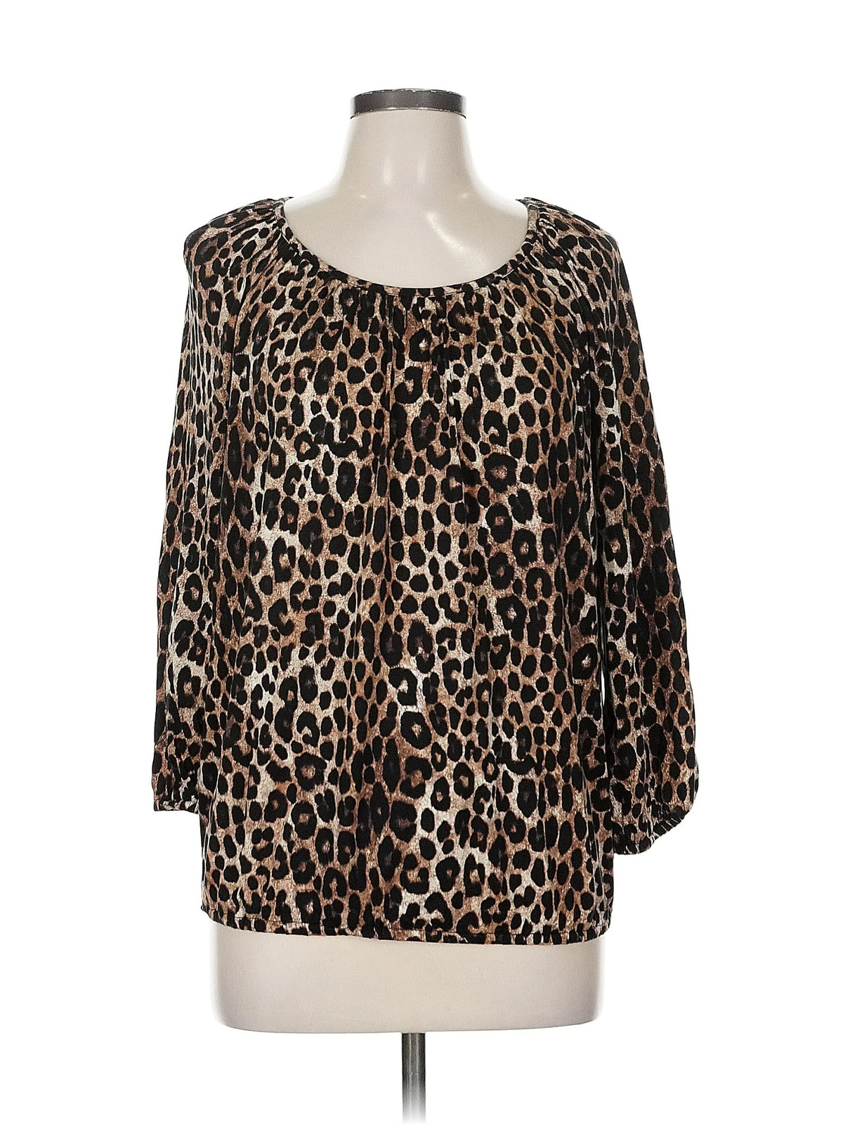 MICHAEL Michael Kors Women Brown 3/4 Sleeve Blouse M