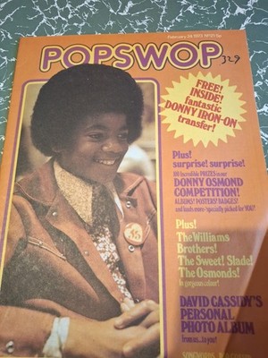 MICHAEL JACKSON : POPSWOP Magazine FEBRUARY 1973 David Cassidy Osmonds Sweet Nme