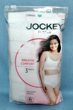 JOCKEY Elance Breathe Comfort 100 Cotton Pointelle Briefs Size 3XL White 3-Pack
