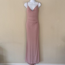 La Femme 30626 Mauve Pink Cowl V-Neck Jersey Mermaid Gown Size 4 NWT Formal Prom