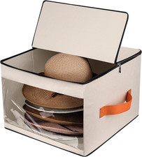 Upgraded Hat Storage Box for Women & Men,Closet Hat Boxes Organizer Bag with Dus