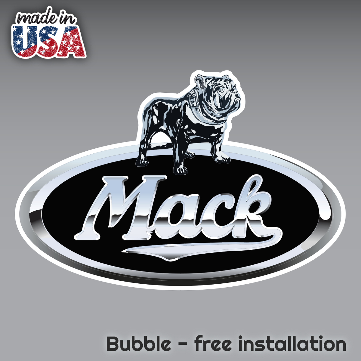 MACK TRUCK LOGO EMBLEM DECAL STICKER 3M USA MADE TRUCK HELMET