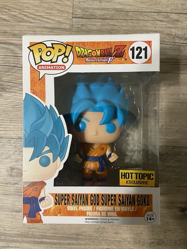 Funko Pop! Dragon Ball Z Super Saiyan God Goku Blue #121 Hot Topic (VAULTED)