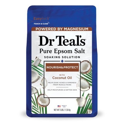 Dr Teal's Coconut Epsom Salt Soak 48oz Magnesium Sulfate Relaxation and Hydra...