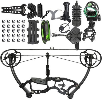 Bogenschießen Stahlkugel Dual-Use Compoundbogen Kit 30-70LBS 340FPS Jagd RH/LH