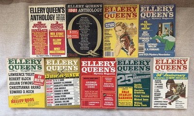 Lot of 9 Vintage Ellery Queen's Mystery Magazine, 60-70s, Anthology