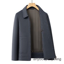 Winter Wool Coat Men's Lapel Collar Coat Business Casual Thick Wool Jacket