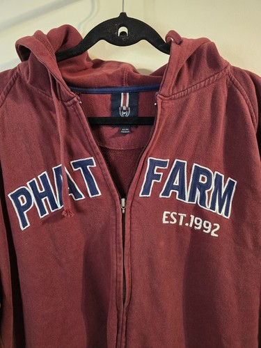 Sudadera con Capucha Cremallera Completa Y2K Phat Farm Años 2000 De Colección Talla 3XL LEER - Imagen 4 de 12