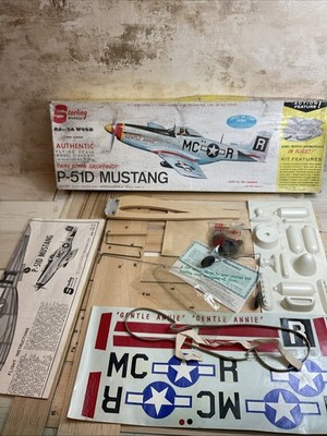 STERLING MODELS #A13, P-51D MUSTANG FLYING MODEL KIT, BALSAHOLZ BAUSATZ, VINTAGE