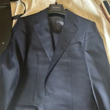 Spier & Mackay Men's 3 Piece Navy Wool Suit Set Jacket Vest Pants Size 34